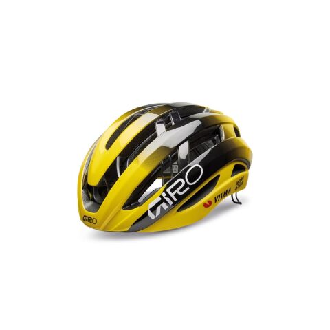 cyklistická přilba GIRO Aries Spherical Mat Black/Yellow Visma